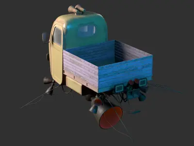 dieselpunk motocarro 3D model