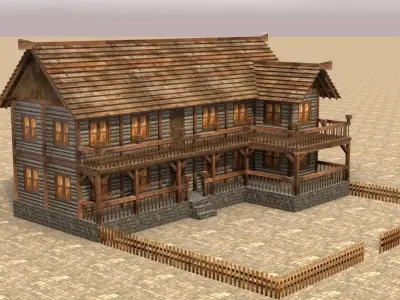 Medieval house fifteen 4 Low-poly 3D model