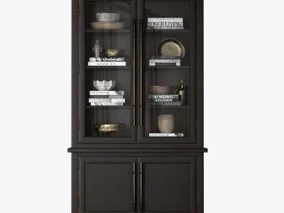 Sideboard china cabinet with glass doors 3D model