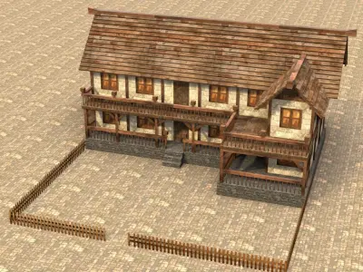 Medieval house fifteen 1 Low-poly 3D model