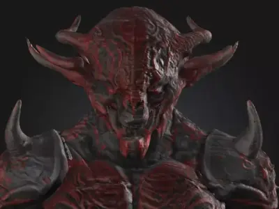 Alien Warlord Vorrak Zhul Low-poly 3D model