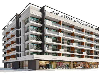 Modern Residential Building 09 3D model