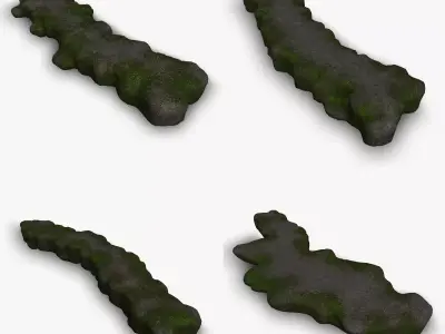 Rock Walkway 1 - 4 Combo - Moss 1 Low-poly 3D model