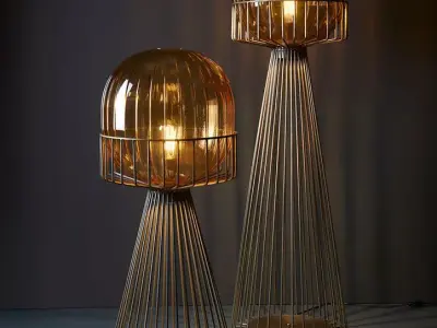 Modern Floor Lamp 3D Model 3ds Max DWG CAD Low-poly 3D model