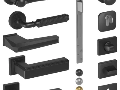 Door Handles Collection 3D model