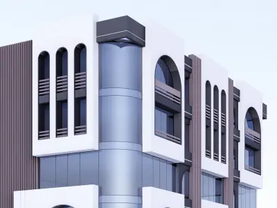 hotel building Low-poly 3D model