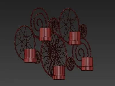 Pleasture metal wall sconce with candles 3D model