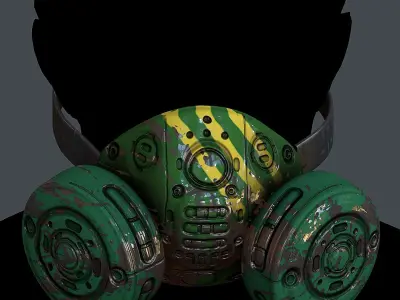 Helmet gas mask scifi military combat Low-poly Low-poly 3D model shop