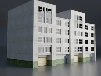 URBAN CITY BUILDING 8 Low-poly 3D model