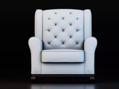 Classic Upholstered Rocking Chair Low-poly 3D model