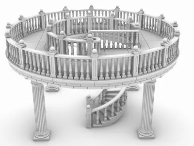 Spiral stairs 3D print model