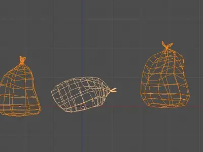 Trash bags Low-poly 3D model