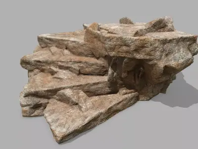 Stair rock Low-poly 3D model get