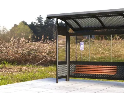 Bus Stop Shelter 3D model