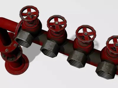 Fire Hydrant Low-poly 3D model