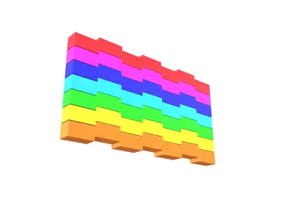 Stylish Rainbow Symbol V1 001 Low-poly 3D model