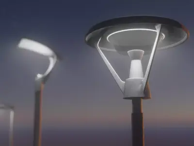 Modern Streetlamps Collection Low-poly 3D model
