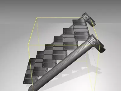 Futuristic Stairs - 14 - Basic Textures Low-poly 3D model