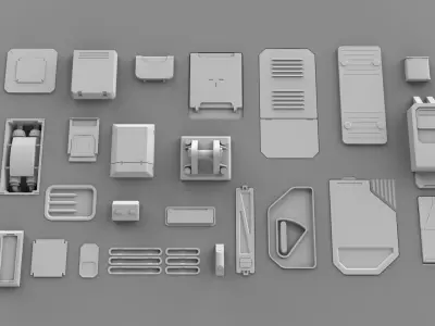 Sci fi trim sheets 4 3D model