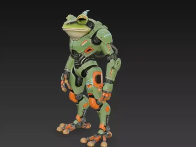 Cyber Frog - Mecha Amphibian Character 3D Model 3D print model