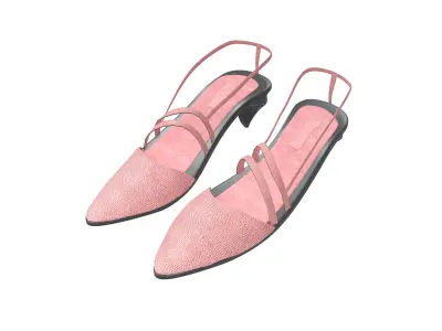 Medium Heel Shoes v2 003 Low-poly 3D model