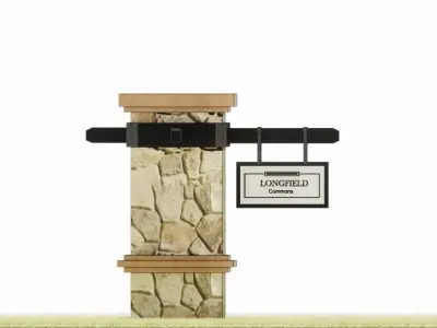  3D Landscape Tall Metal Monument Dynamic Sign Design 3D model