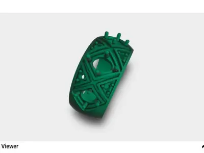 Men Ring With 3 Oval Cut Stone 3D print model