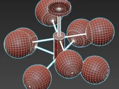 seven-fires-eymi-sf3309-8c-mbk-cr six light chandelier with g... 3D model