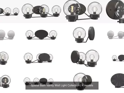 Spatial Bath Vanity Wall Light Collection 3D Model Pack