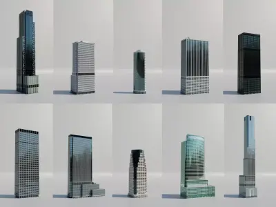 NYC Tall Skyscrapers v3 Low-poly 3D model