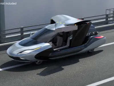  Concept Futuristic Flying Car Rigged 