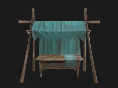 Tent Market Low-poly 3D model