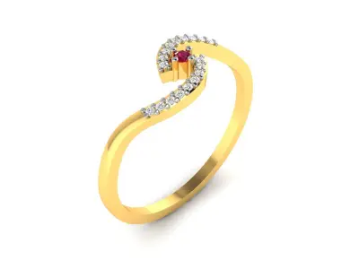 Diamond Ring For Women 3d Print Model 3D print model 36