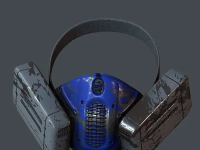Gas mask helmet 3d model scifi Low-poly  Low-poly 3D model 501
