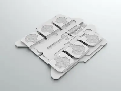 Sci-Fi modular hallway piece 3D model