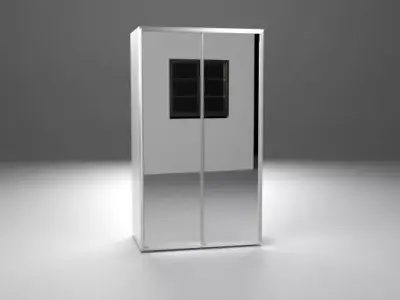 closet with 2 mirror doors Free 3D model