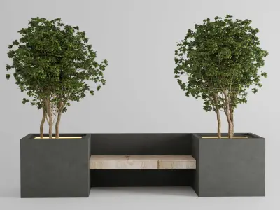 plant interior exterior bench 04 3D model