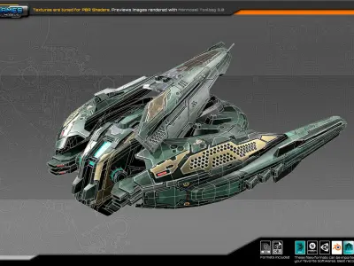 SF Gunship CR5 Low-poly 3D model