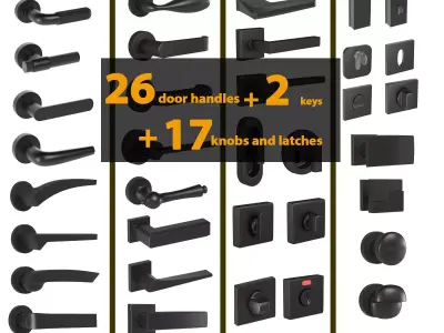 Door Handles Collection 3D model