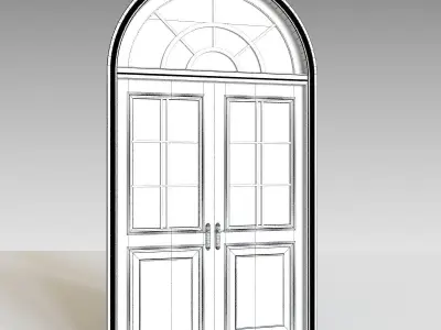 Round Wooden Door 3D model