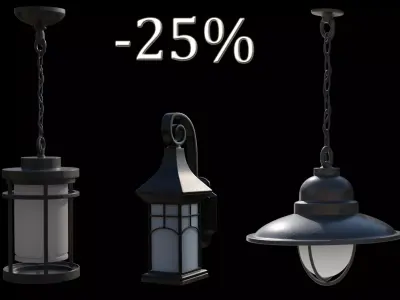 Outdoor lightning set 3D model