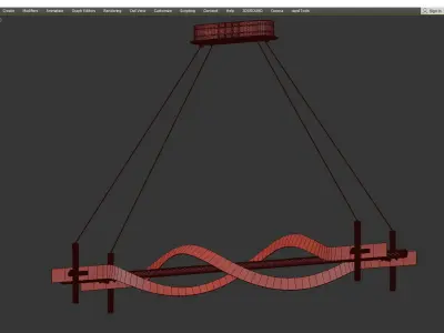 Morae Acrylic Chandelier Low-poly 3D model