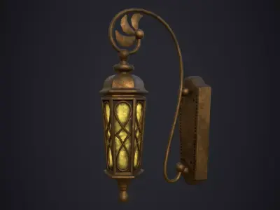 Wall Lamp with 3 textures and 3 LODs Low-poly 3D model