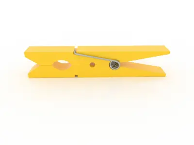 CLOTHES PEG YELLOW PLASTIC Low-poly 3D model