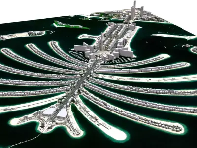 The Palm Jumeirah Island Dubai 3D model