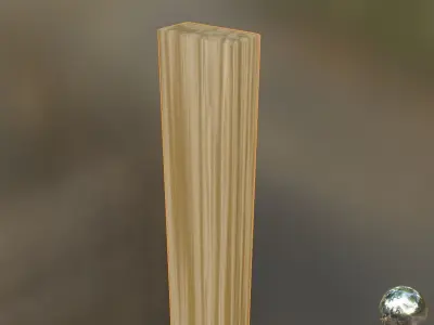 Placeholder-Wood 4000mm x 100mm x 50mm High-Poly Free 3D model