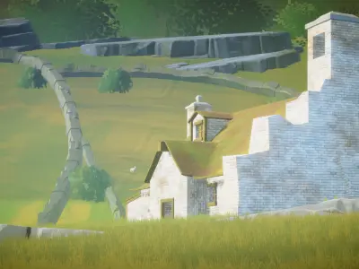 Stylized Countryside Low-poly 3D model