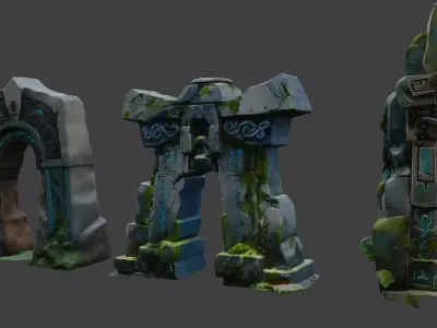 Free Stylized Ancient Archway Lowpoly Free low-poly 3D model