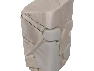 Stylized Cracked Stone Pillar Rock Low-poly 3D model