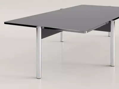 DS-21-91 table with glass top and stainless steel legs 3D model